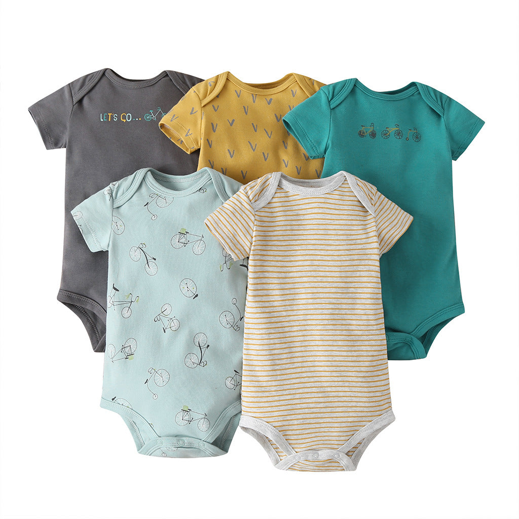 Newborn Foreign Trade Bag Fart Clothes Five-piece Baby Suit