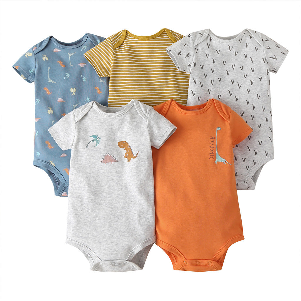 Newborn Foreign Trade Bag Fart Clothes Five-piece Baby Suit