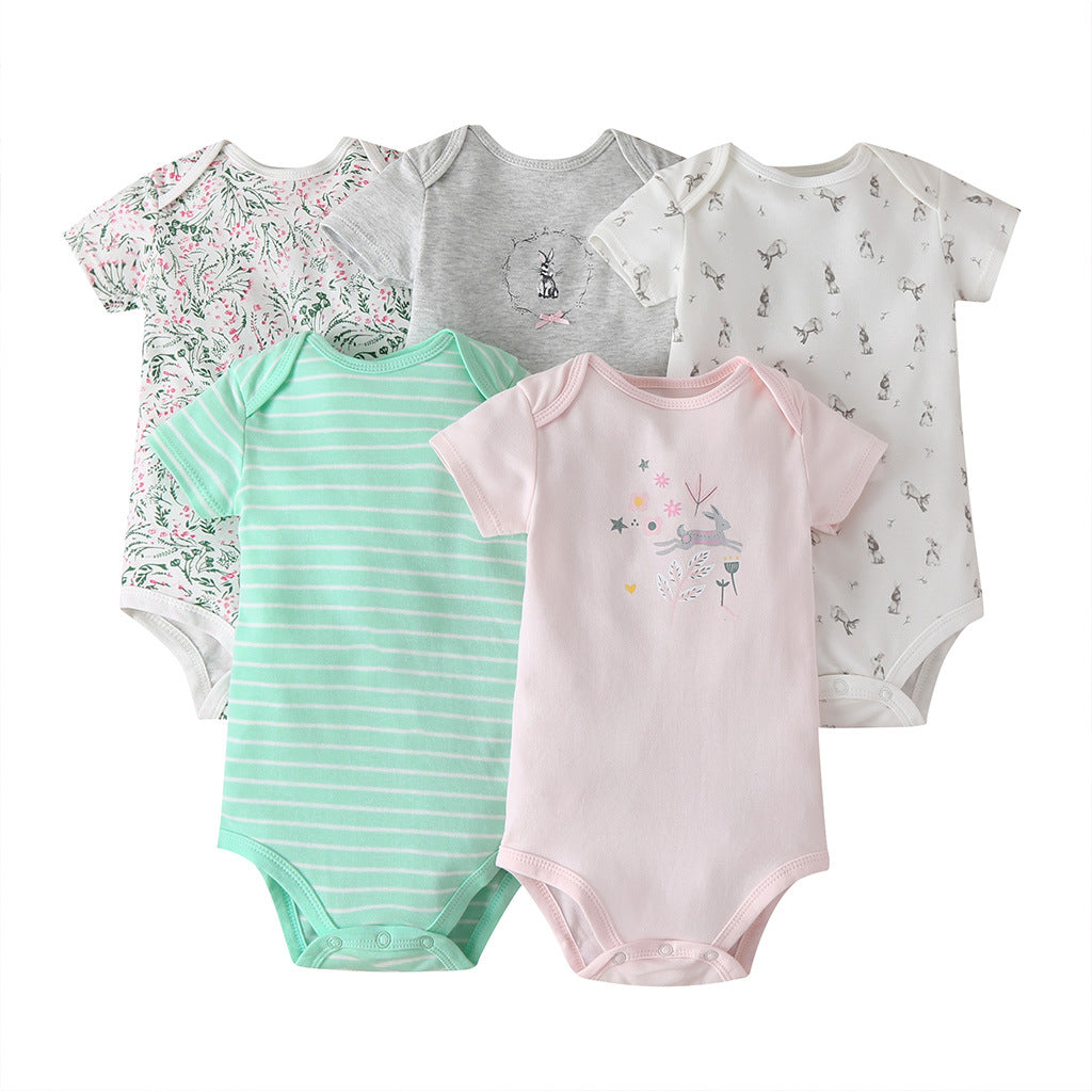 Newborn Foreign Trade Bag Fart Clothes Five-piece Baby Suit