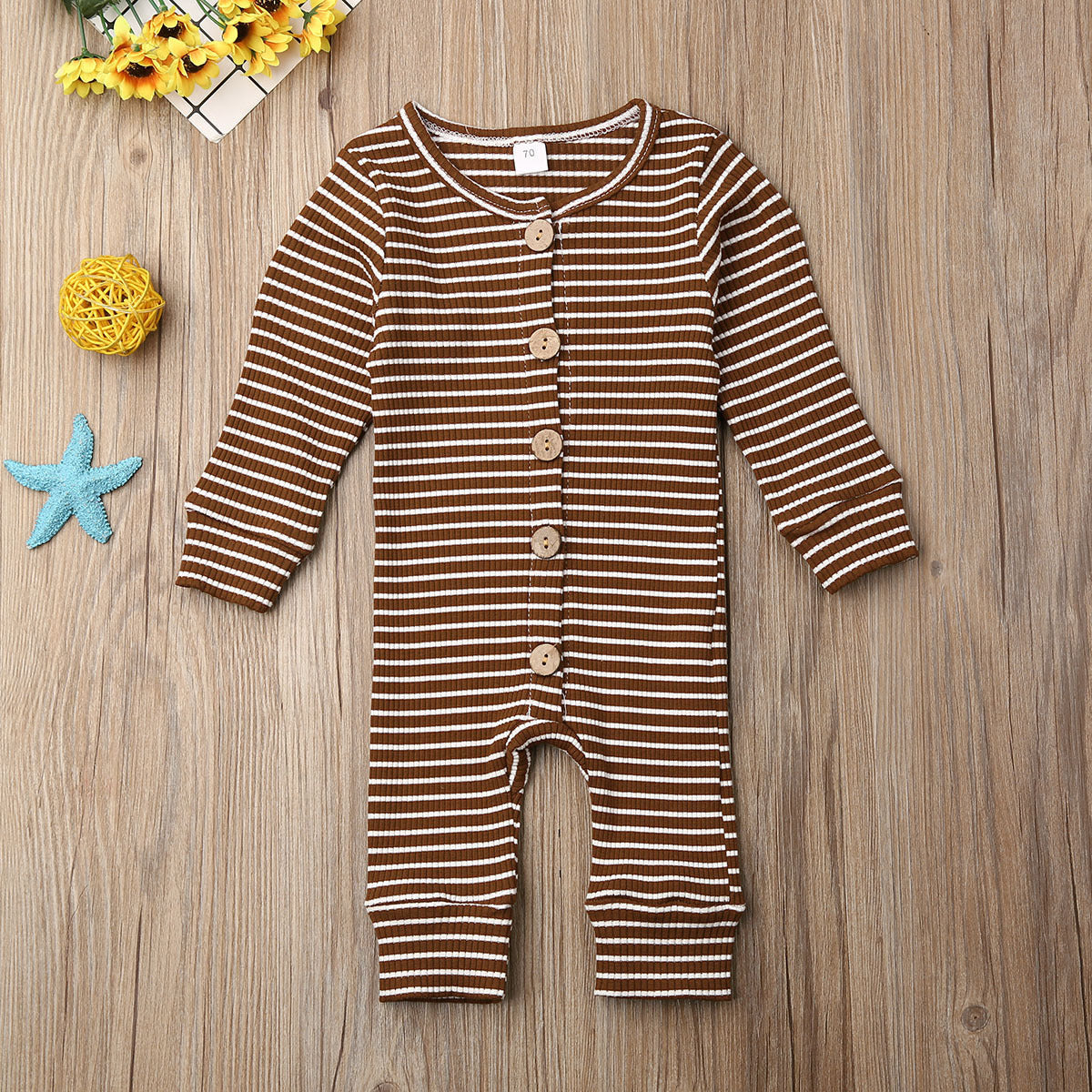 Newborn striped jumpsuit