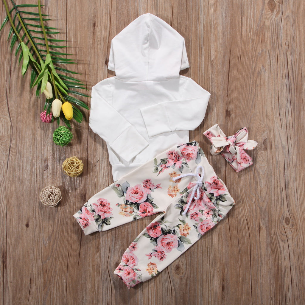 Long sleeve  Floral Cotton suit three-piece