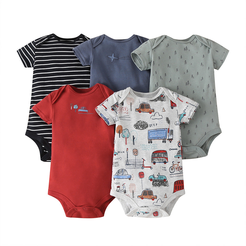 Newborn Foreign Trade Bag Fart Clothes Five-piece Baby Suit
