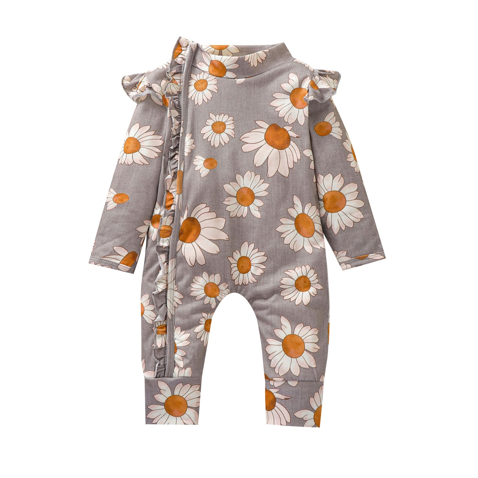 Sunflower Long Sleeve Ruffle Jumspuit