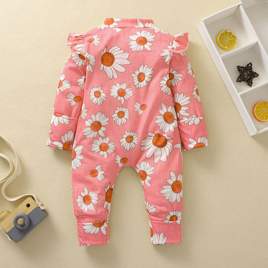 Sunflower Long Sleeve Ruffle Jumspuit