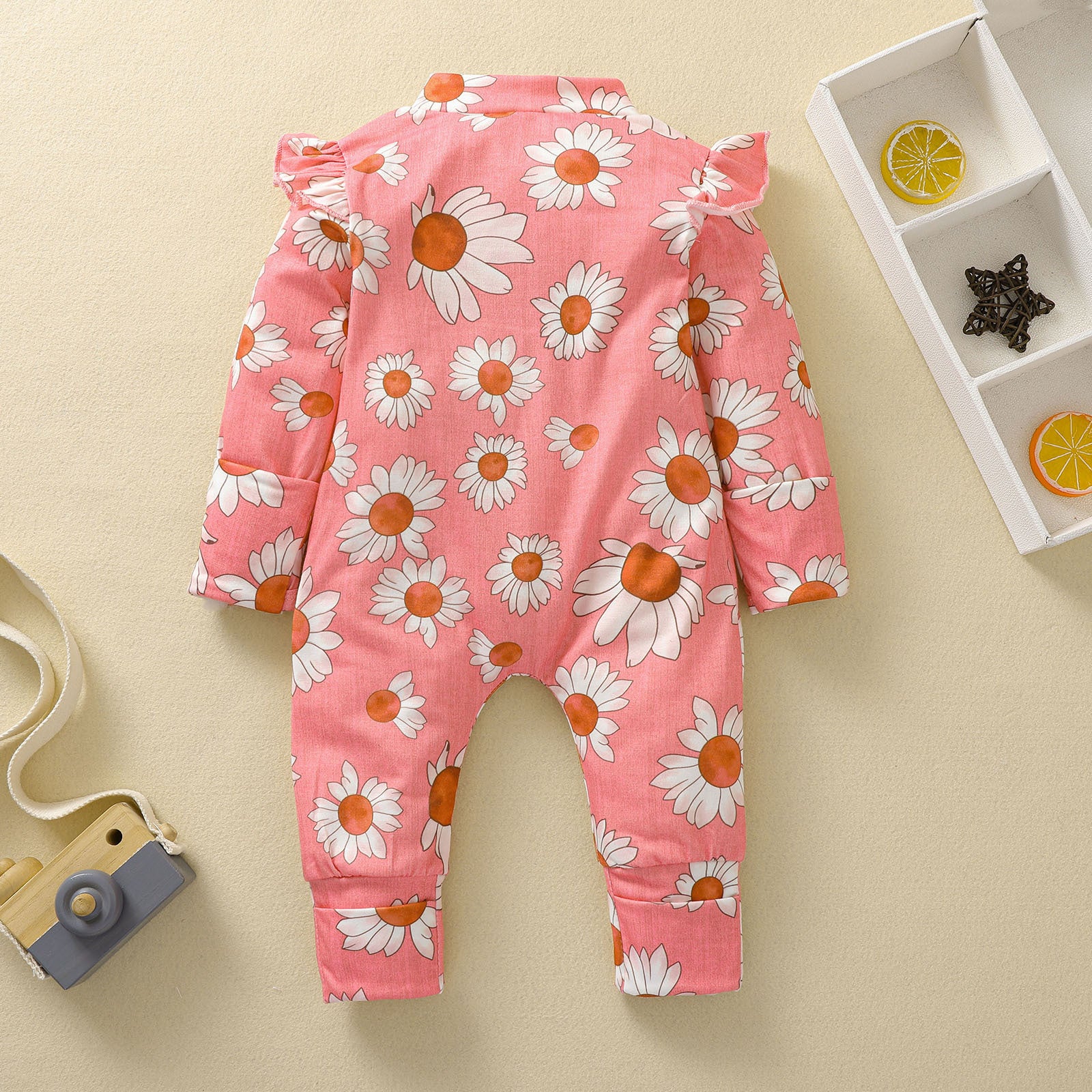 Sunflower Long Sleeve Ruffle Jumspuit