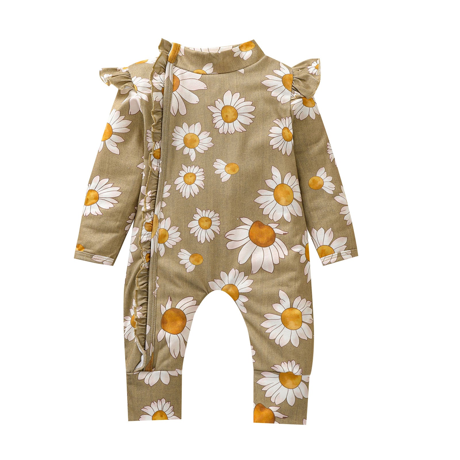 Sunflower Long Sleeve Ruffle Jumspuit