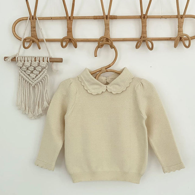 Girls Long Sleeve Knit Lace Sweater