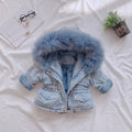 Girls' denim plus velvet jacket autumn and winter
