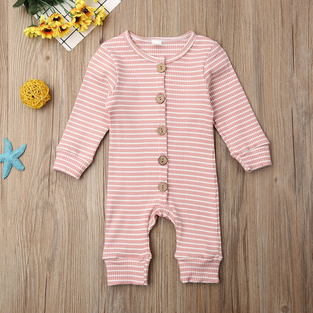 Newborn striped jumpsuit