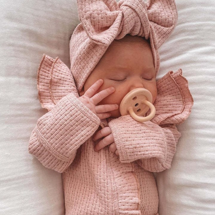 Baby Bodysuit Long-sleeved Knitted Waffle
