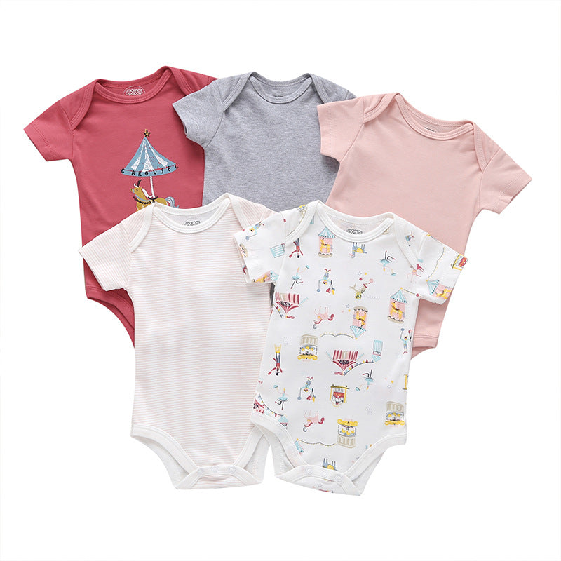 Newborn Foreign Trade Bag Fart Clothes Five-piece Baby Suit