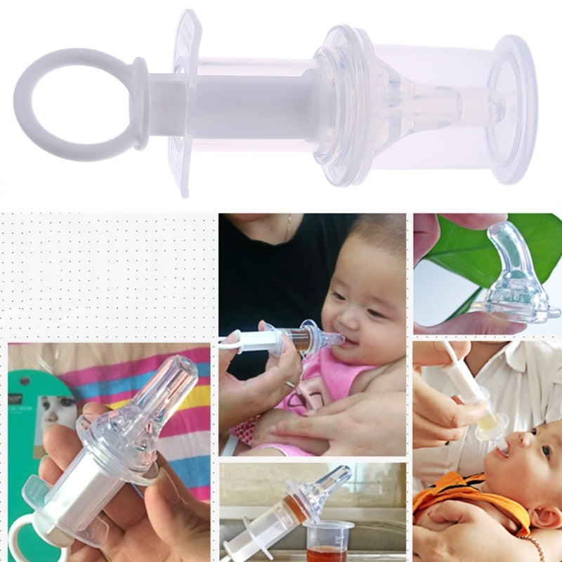 Baby syringe medicine feeder