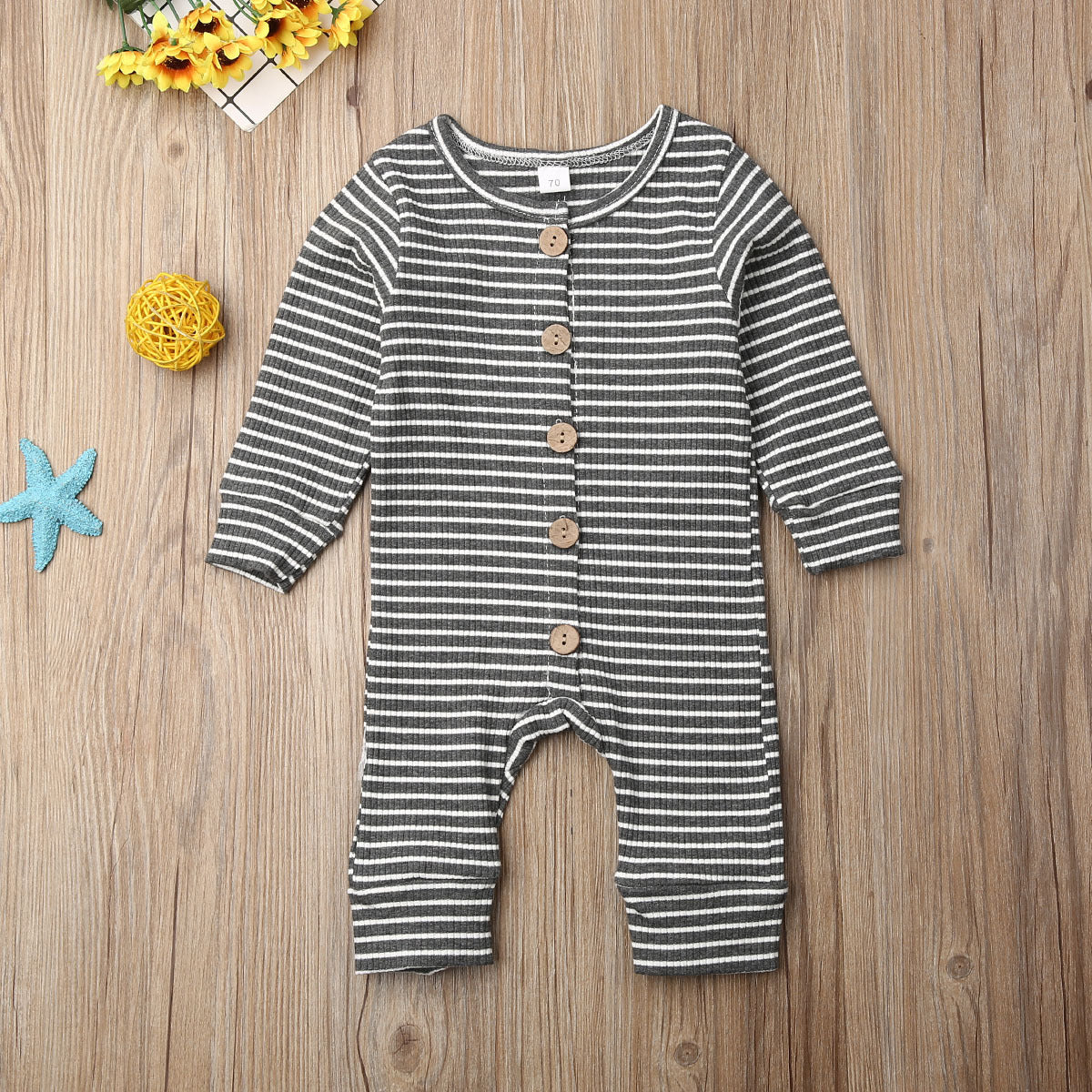 Newborn striped jumpsuit