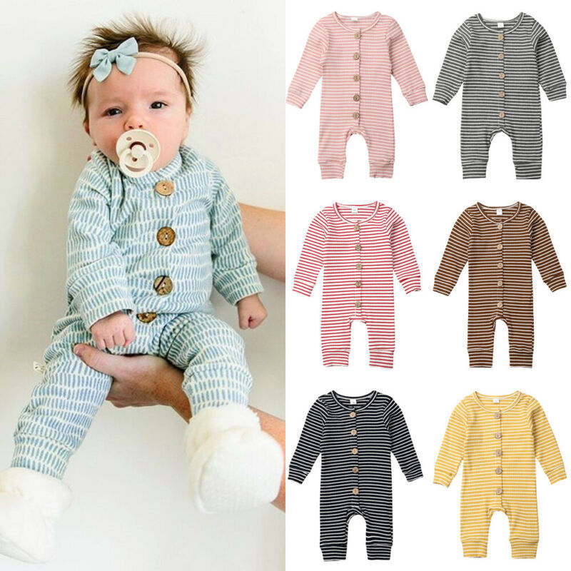 Newborn striped jumpsuit