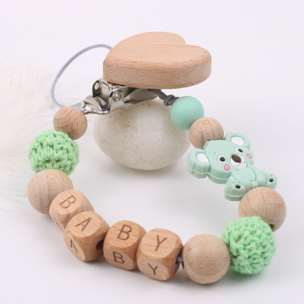 Baby Pacifier Wooden Chain
