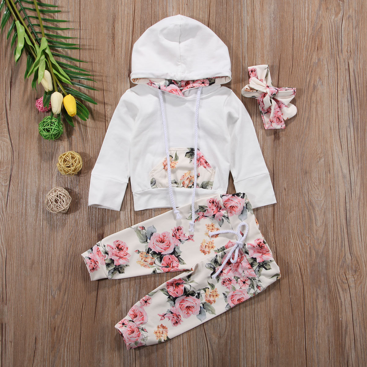 Long sleeve  Floral Cotton suit three-piece