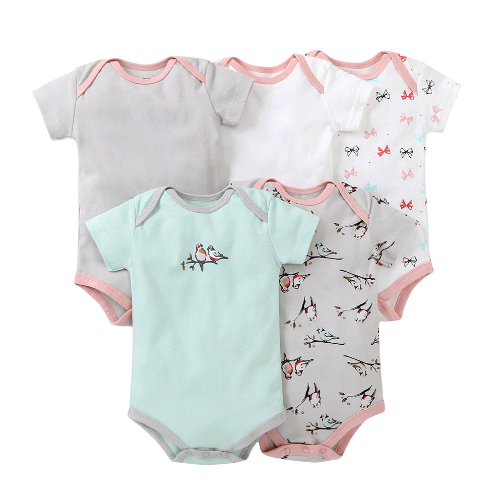 Newborn Foreign Trade Bag Fart Clothes Five-piece Baby Suit