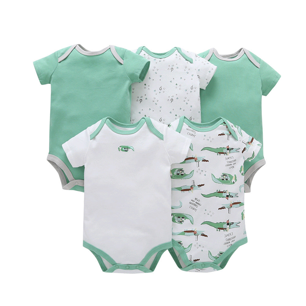 Newborn Foreign Trade Bag Fart Clothes Five-piece Baby Suit