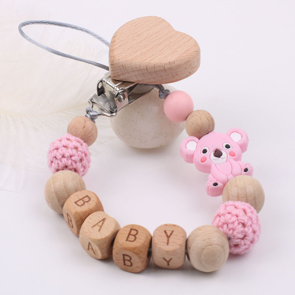 Baby Pacifier Wooden Chain