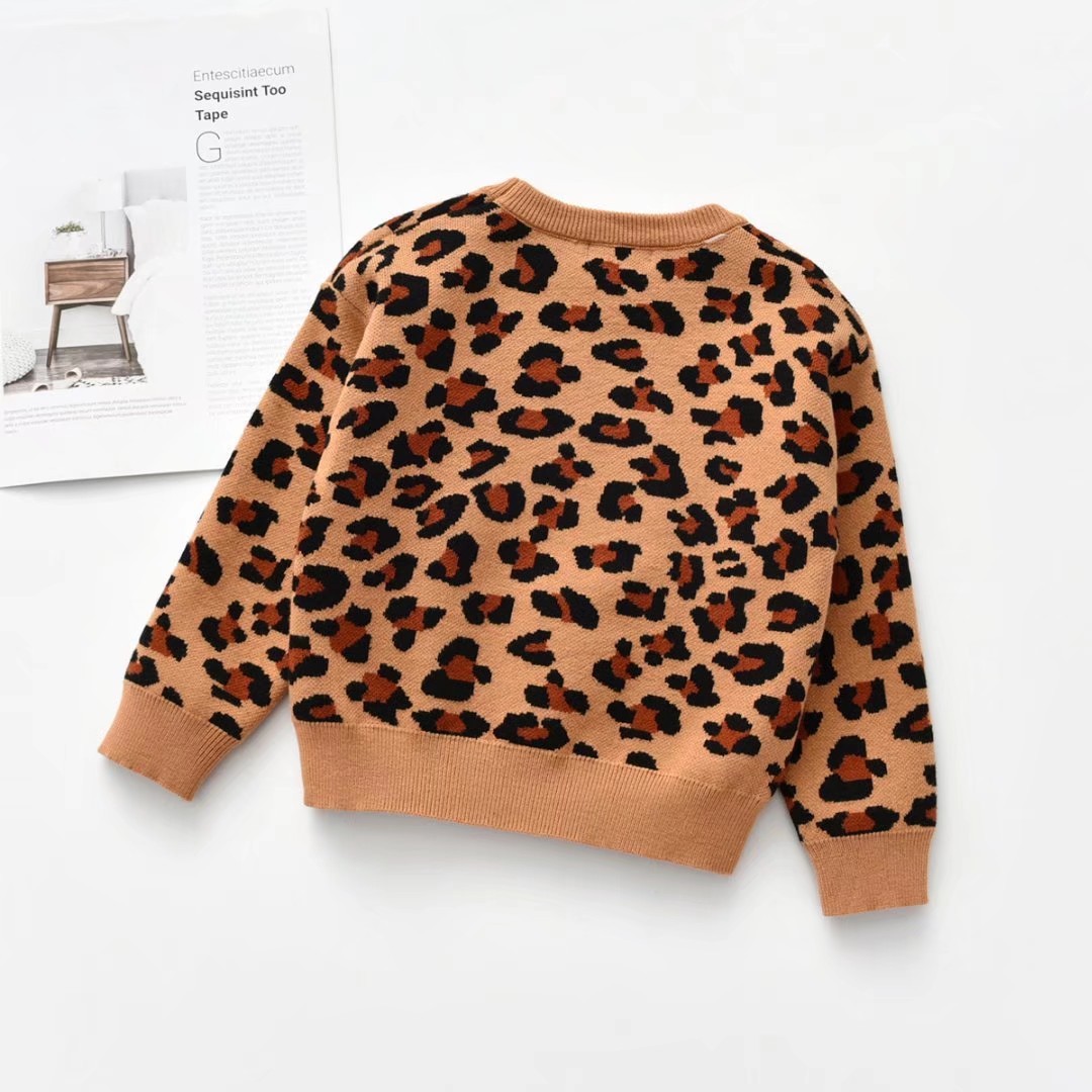 New Korean Style Jumper Leopard Sweater For Kids