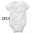 Solid color short sleeve baby bodysuit