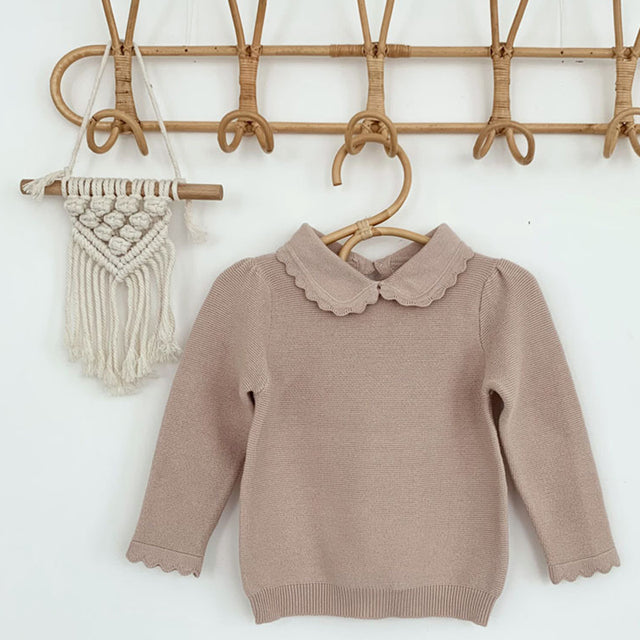 Girls Long Sleeve Knit Lace Sweater