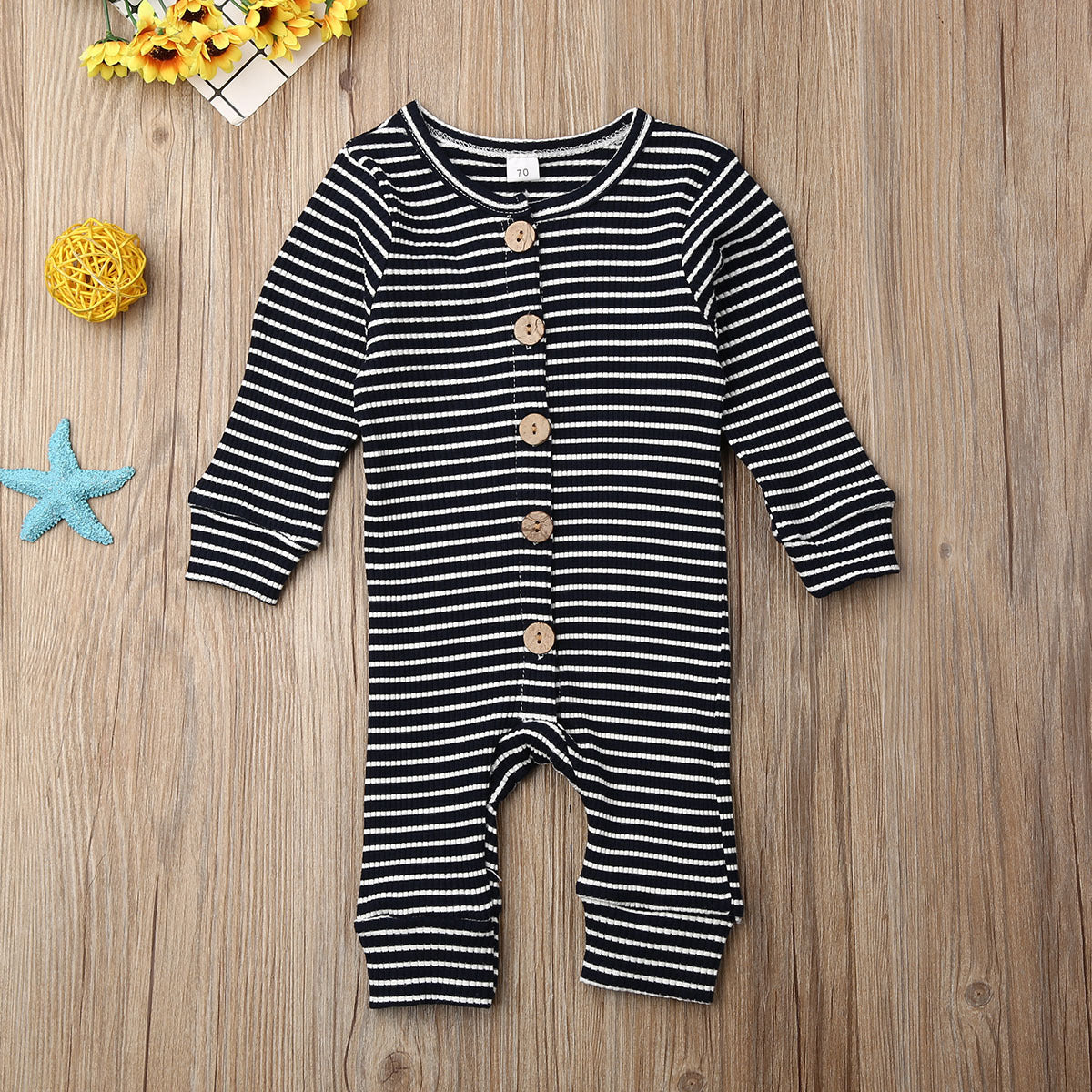Newborn striped jumpsuit