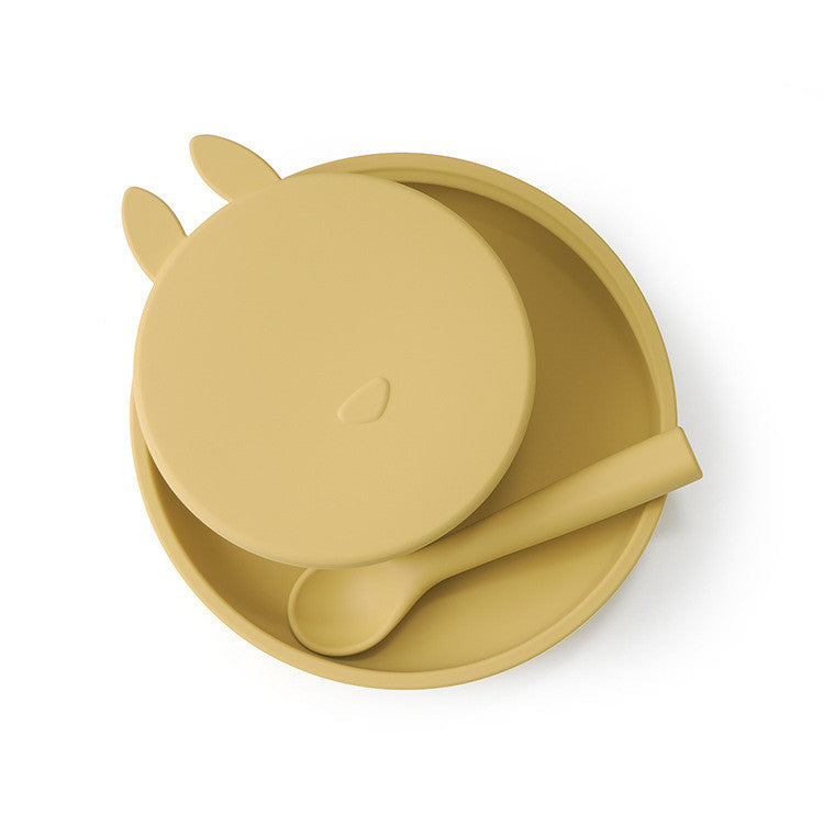 Silicone Baby Dinner Plate Three-piece Set