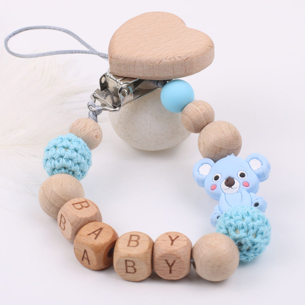Baby Pacifier Wooden Chain