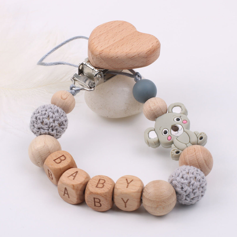 Baby Pacifier Wooden Chain