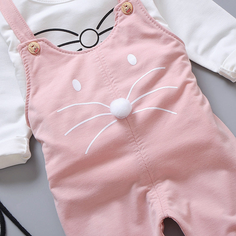 Infant Toddler Cartoon Strap Two-piece Suit For 0-1-2-3-4 Years Old