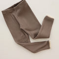 Girls' Stretch Leggings With Lace Trim Knit Rib