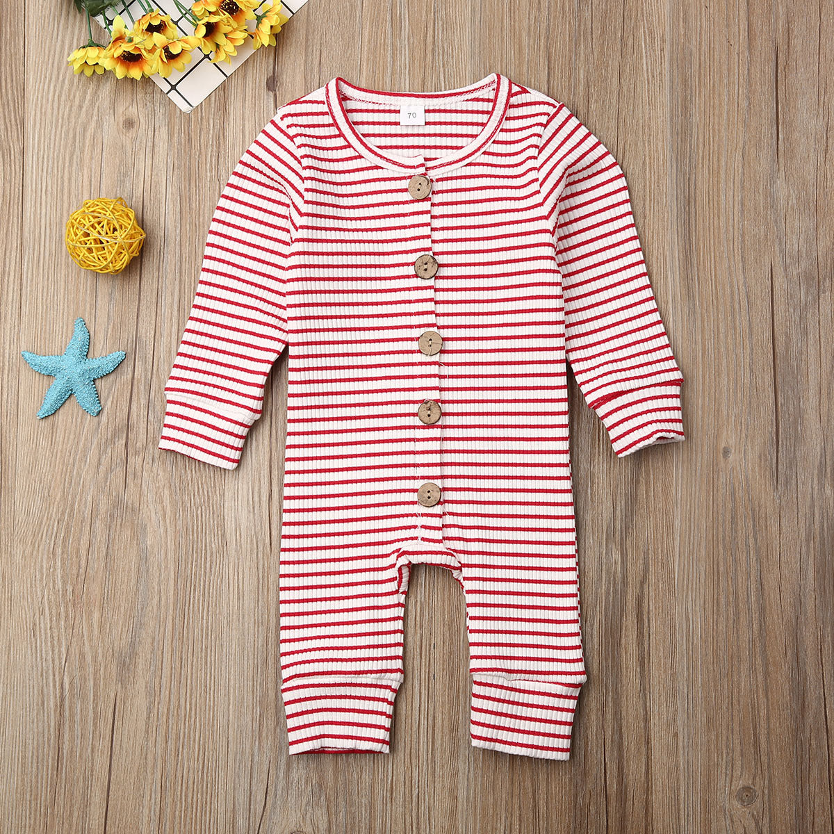 Newborn striped jumpsuit