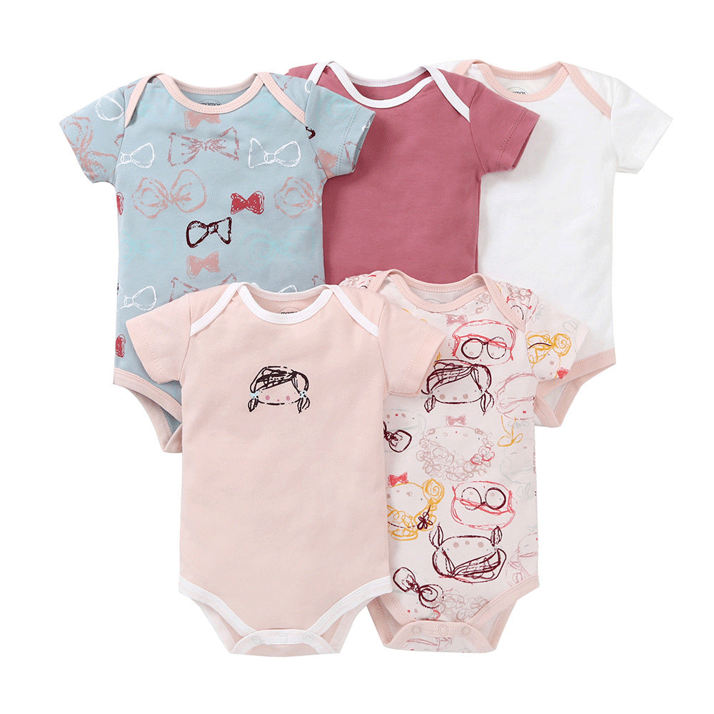 Newborn Foreign Trade Bag Fart Clothes Five-piece Baby Suit
