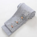 Spring And Autumn Little Girl Bottoming Zipper Pants For Outer Wear