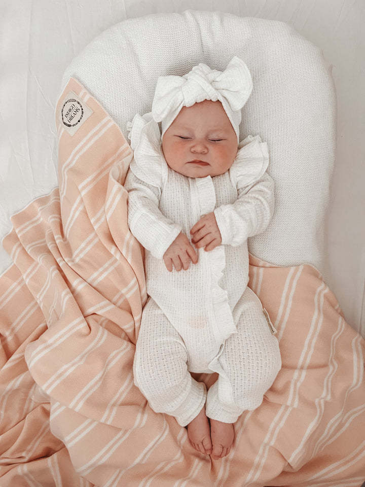 Baby Bodysuit Long-sleeved Knitted Waffle