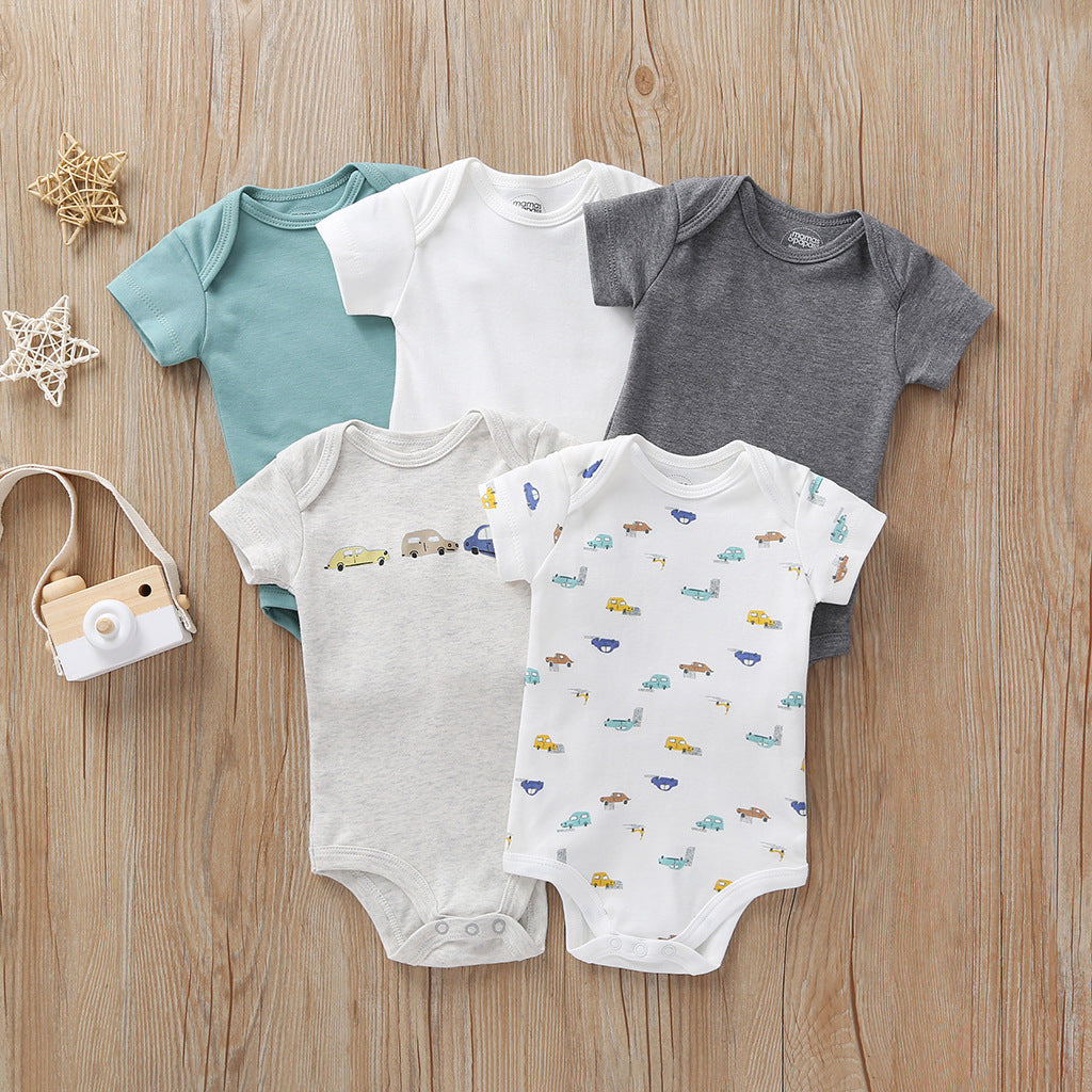 Newborn Foreign Trade Bag Fart Clothes Five-piece Baby Suit
