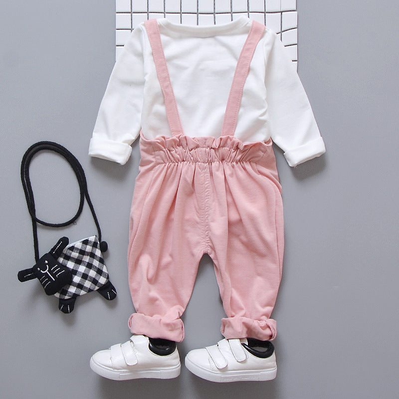 Infant Toddler Cartoon Strap Two-piece Suit For 0-1-2-3-4 Years Old