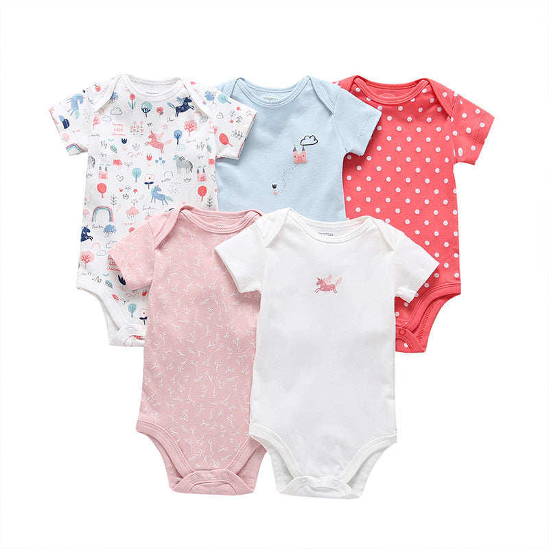 Newborn Foreign Trade Bag Fart Clothes Five-piece Baby Suit