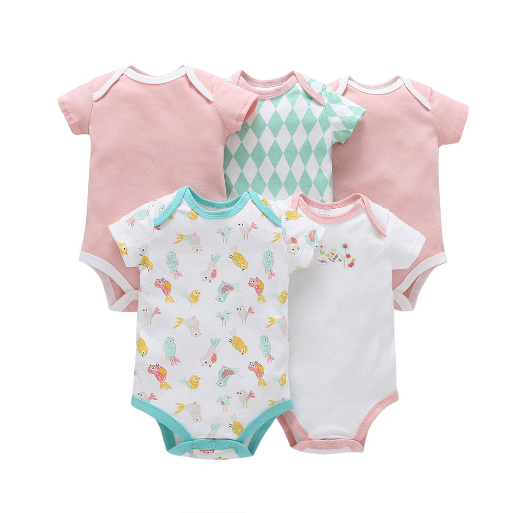 Newborn Foreign Trade Bag Fart Clothes Five-piece Baby Suit