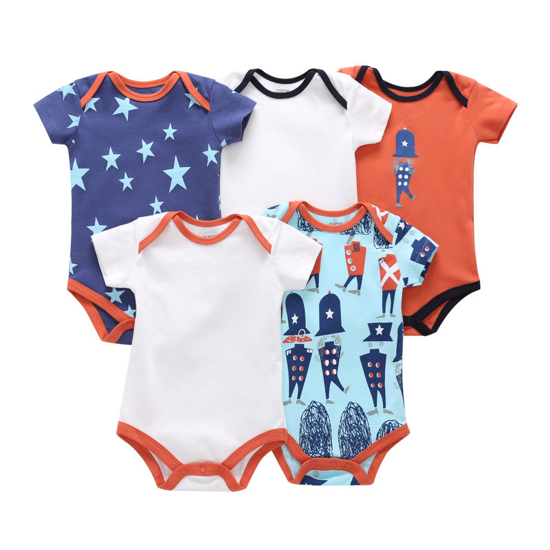 Newborn Foreign Trade Bag Fart Clothes Five-piece Baby Suit