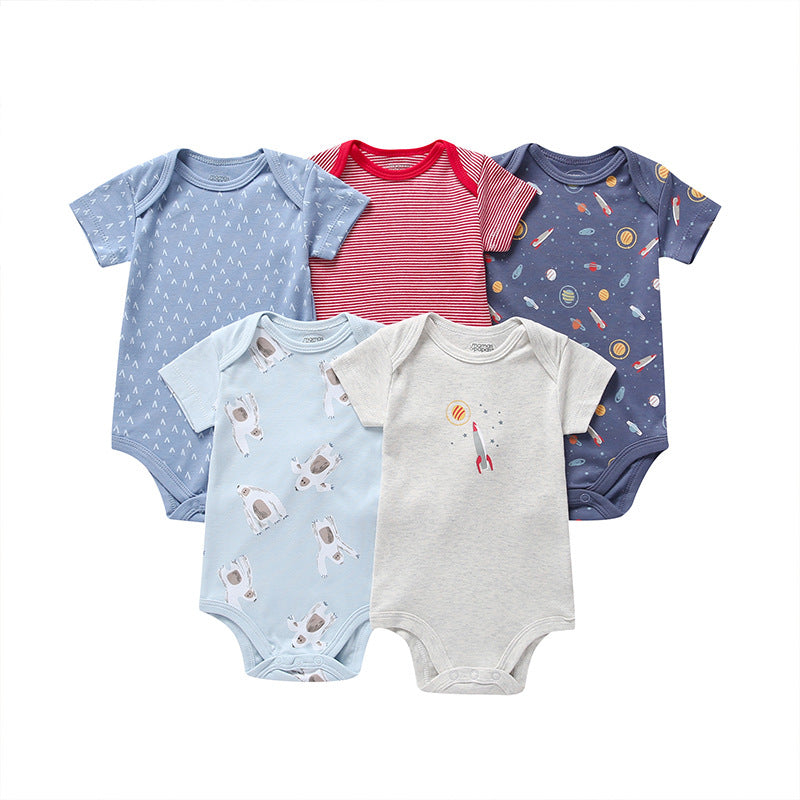 Newborn Foreign Trade Bag Fart Clothes Five-piece Baby Suit