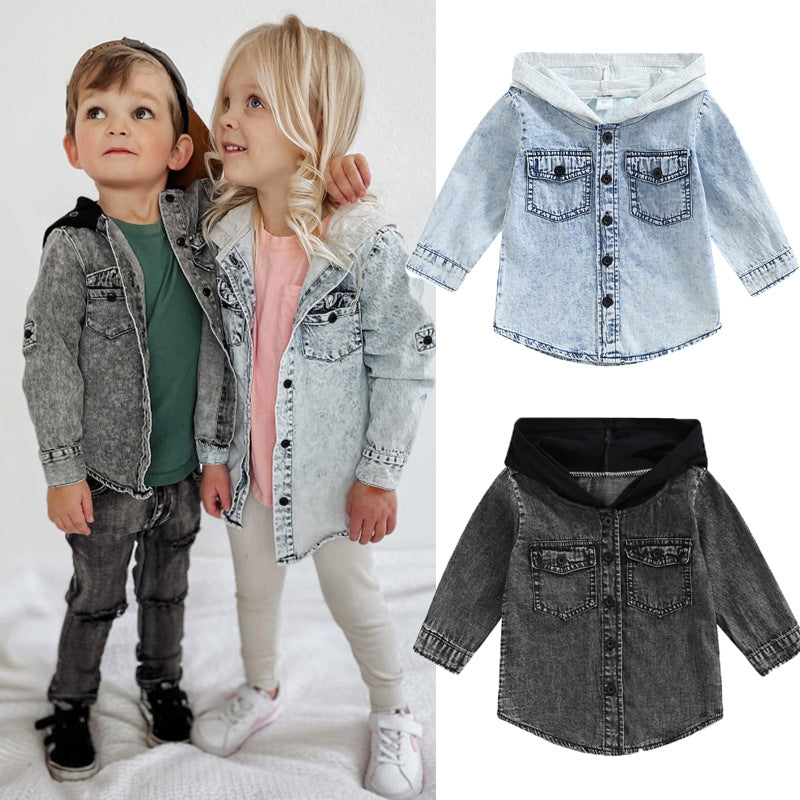 Boys' And Girls' Denim Hoodie