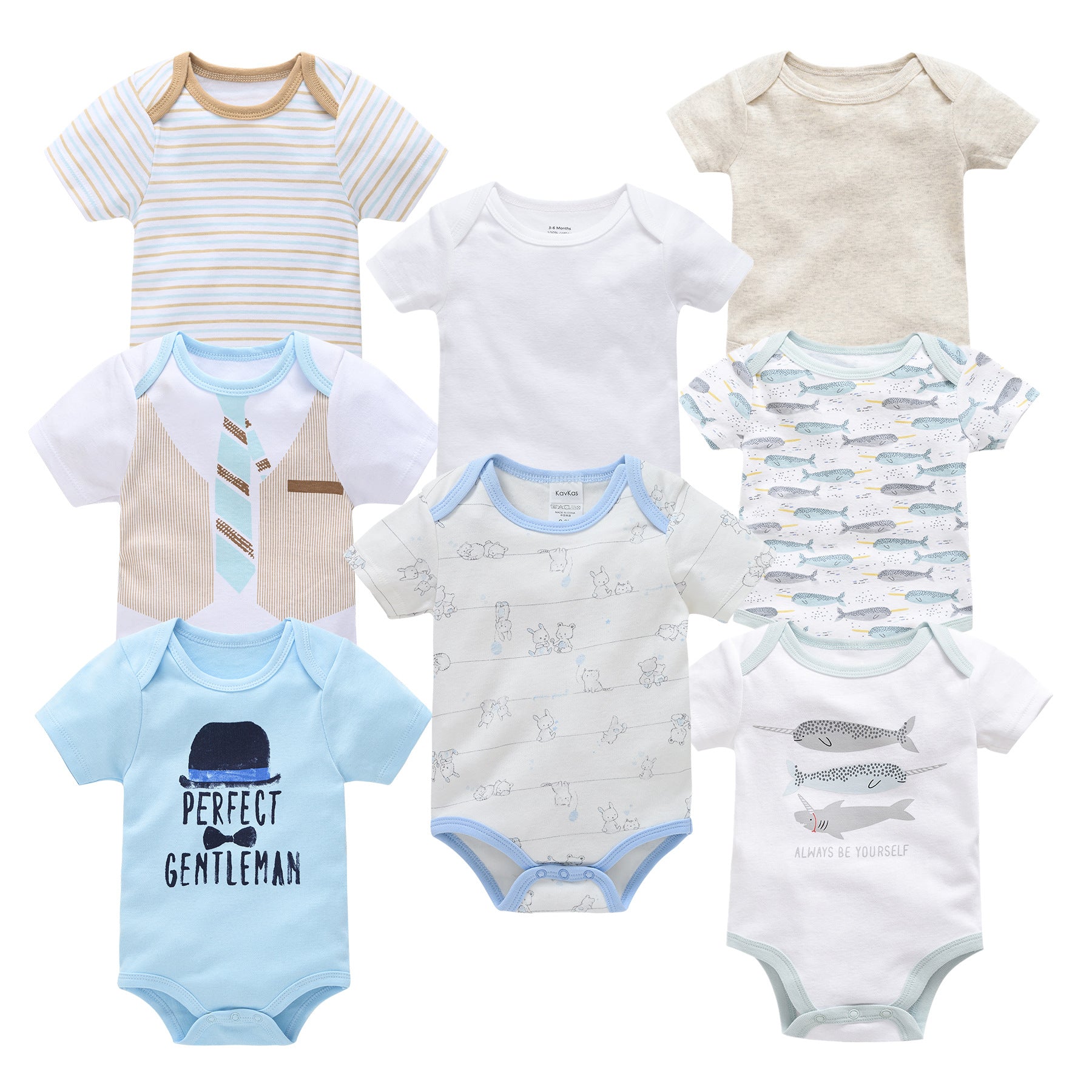 Baby Girl Baby Boy Newborn Cartoon Short-sleeved Romper Casual Romper