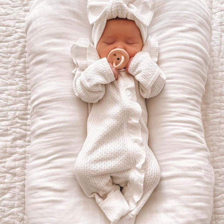 Baby Bodysuit Long-sleeved Knitted Waffle
